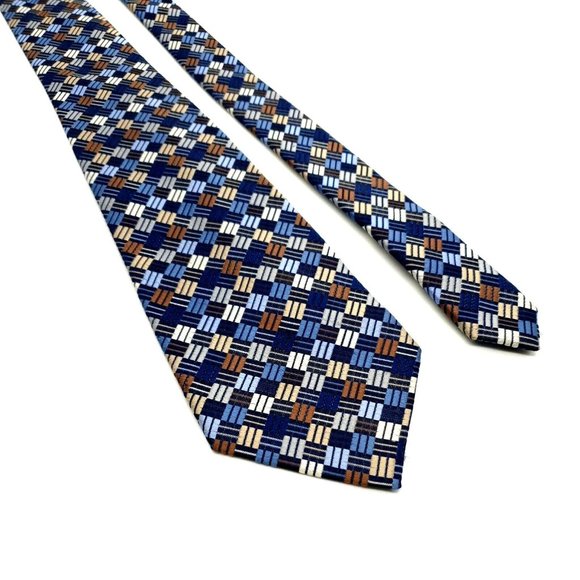 Geoffrey Beene 100% Silk Men Ties Business Shirt Work Suit Accessory Office Blue - Picture 3 of 5